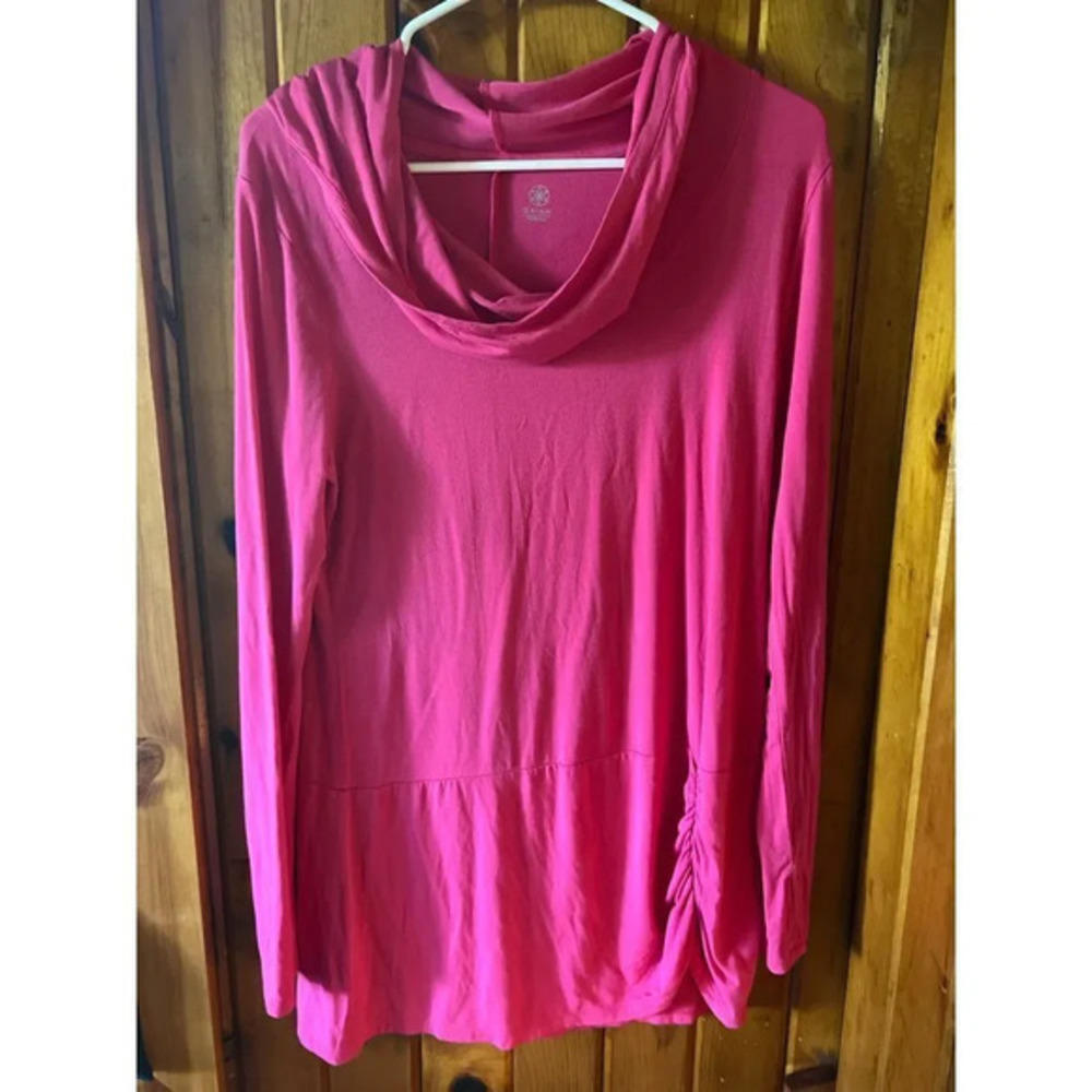 Gaiam long sleeve hooded‎ top Pink size medium